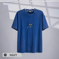 Áo phông Unisex Wash thêu ngựa Cotton Vintage - EX4