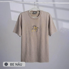 Áo phông Unisex Wash thêu ngựa Cotton Vintage - EX4