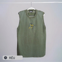 Áo Tanktop Wash Nam thêu ngựa Vintage - EX3