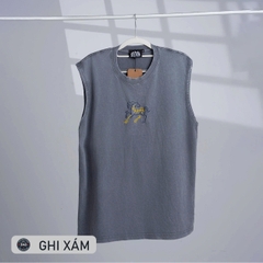 Áo Tanktop Wash Nam thêu ngựa Vintage - EX3