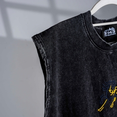 Áo Tanktop Wash Nam thêu ngựa Vintage - EX3