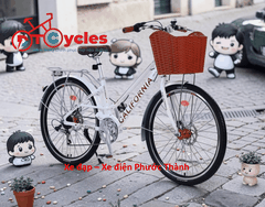Xe đạp nữ California MODELTIME Có đề màu Trắng