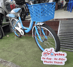 Xe đạp trẻ em nữ PTCYCLES Windows 500 Sườn đơn thiên nga màu Xanh Biển