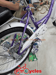 Xe đạp trẻ em nữ PTCYCLES Windows 500 Sườn đơn thiên nga màu Tím