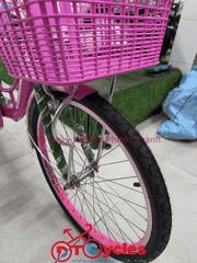 Xe đạp nữ PTCYCLES Windows 580 Sườn đôi thiên nga màu Hồng