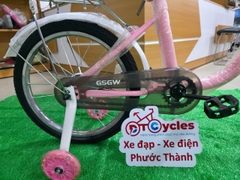 Xe đạp trẻ em nữ GSGW Sườn đơn thiêng nga 18 màu Hồng