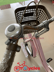 Xe đạp trẻ em nữ Mochi M99 Sườn đôi 22 màu Trắng
