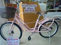 Xe đạp trẻ em nữ Mochi M99 Sườn đôi 22 màu Hồng