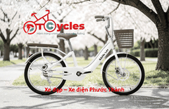 Xe đạp trẻ em nữ Mochi M99 Sườn đôi 22 màu Trắng