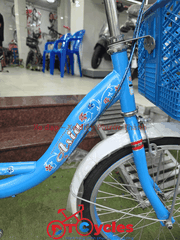 Xe đạp trẻ em nữ PTCYCLES Windows 500 Sườn đơn thiên nga màu Xanh Biển