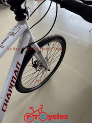 Xe đạp Touring CHAPMAN Bánh 600 Có đề màu Trắng-Bạc