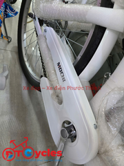 Xe đạp trẻ em nữ Mochi M99 Sườn đôi 22 màu Trắng