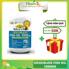 NATURE'S WAY Odourless Fish Oil Viên Uống Dầu Cá 1000mg Hộp 200 Viên