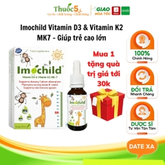 Imochild D3K2 MK7 Nhập Khẩu Tây Ban Nha Cho Bé Từ 0 Tháng