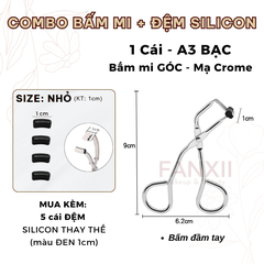 Combo: A3 BẤM MI GÓC + 5 Silicon (Đen NHỎ 1cm)