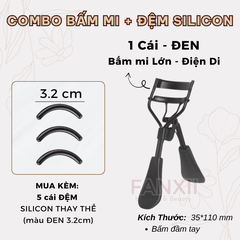 Combo: BẤM MI ĐEN (Lớn) + 5 Silicon (Đen LỚN 3.2cm)
