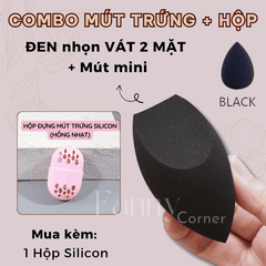 Bộ 3 SP: ĐEN NHỌN (VÁT 2 MẶT) + 1 Mini + SILICON HỒNG : Combo Mút Trứng + Hộp