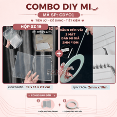 CDY01 sz 19: Hộp trong + 1 Cuộn BK Vải (2mm*10m) - Combo DIY Mi
