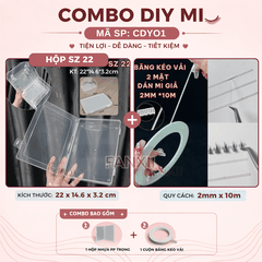 CDY01 sz 22: Hộp trong + 1 Cuộn BK Vải (2mm*10m) - Combo DIY Mi