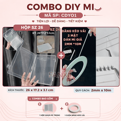 CDY01 sz 26: Hộp trong + 1 Cuộn BK Vải (2mm*10m) - Combo DIY Mi