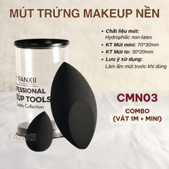 Combo 2SP: ĐEN Nhọn 1 Mặt + Mini ĐEN [Bộ Mút Trứng]
