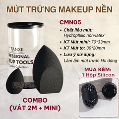 Combo 3SP: ĐEN Nhọn 2 Mặt + Mini ĐEN + Silicon ĐEN [Combo Mút trứng + Hộp]