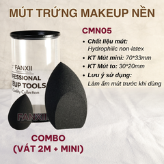 Combo 2SP: ĐEN Nhọn 2 Mặt + Mini ĐEN [Bộ Mút Trứng]