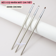 Combo 3 Cọ (Thân Bạc): Nhấn Mắt Chi Tiết