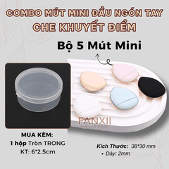 Combo: 5 mút MINI CKĐ (Màu NN) + HỘP TRÒN TRONG (5.5cm)