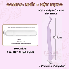 Combo: Nhíp TÍM MỎ VỊT Nano + 1 Hộp Đựng