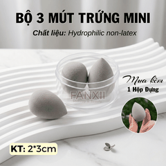Combo: 3 mút MINI TRỨNG (XÁM) + HỘP TRÒN TRONG (5.5cm)