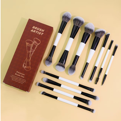 Bộ 11 Cọ Makeup 2 Đầu Màu Trắng Đen