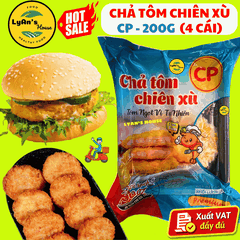 Chả Tôm Chiên Xù 200g (4 Cái) - Nguyên liệu Bánh Hamburger, Sandwich, Bánh Tacos, Ebi Katsu Chiên Giòn