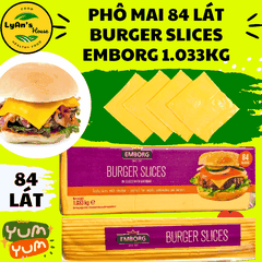 Phô Mai Lát Emborg 1kg (84 Lát) - Cheese Slice Cho Burger & Sandwich
