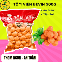 Tôm Viên BEVIN 500g (Size 160 Viên/kg) - Shrimp Ball Cho Lẩu & Ăn Vặt