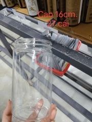 HỦ NHỰA TRẮNG TRÒN CAO 16CM