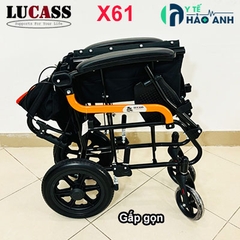 Xe lăn gấp gọn xách tay bánh đúc 12inch Lucass X61S