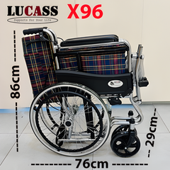 Xe lăn gọn nhẹ (13kg), bánh căm Lucass X96