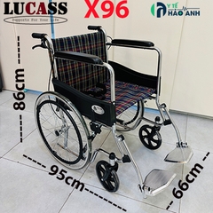 Xe lăn gọn nhẹ (13kg), bánh mâm Lucass X96B