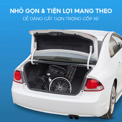 Xe lăn tiêu chuẩn Lucass X75 gấp gọn 28cm có phanh tay