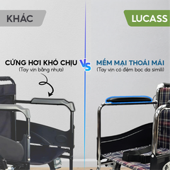 Xe lăn tiêu chuẩn Lucass X96 Ghế rộng 51cm Có Phanh tay Gấp gọn chân