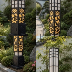 Đèn Cột Cảnh Quan LXL Lotus — CNC Hoa Sen Mạ Vàng  LXL18