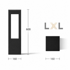 Đèn Bollard Trụ vuông 4 hướng LL09