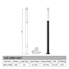 Cột đèn sân vườn mica tròn LXL-C001