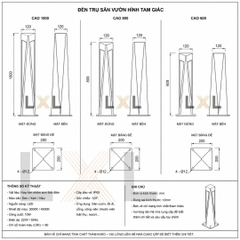 Đèn Trụ Sân VườnHình Tháp Tam Giác  LL19