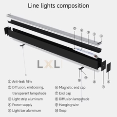 Đèn Thả Linear Nhôm Profile