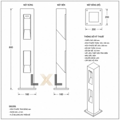 Đèn Bollard Vuông  LL12