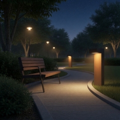 Đèn Bollard Màu Gỗ LL23