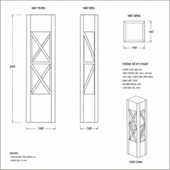 Đèn Bollard Vuông Họa Tiết X Chéo  LL10