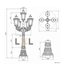 Cột Đèn Cảnh Quan 5 Đầu LXL Palazzo